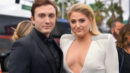 daryl sabara and meghan trainor on the red carpet for the Grammys