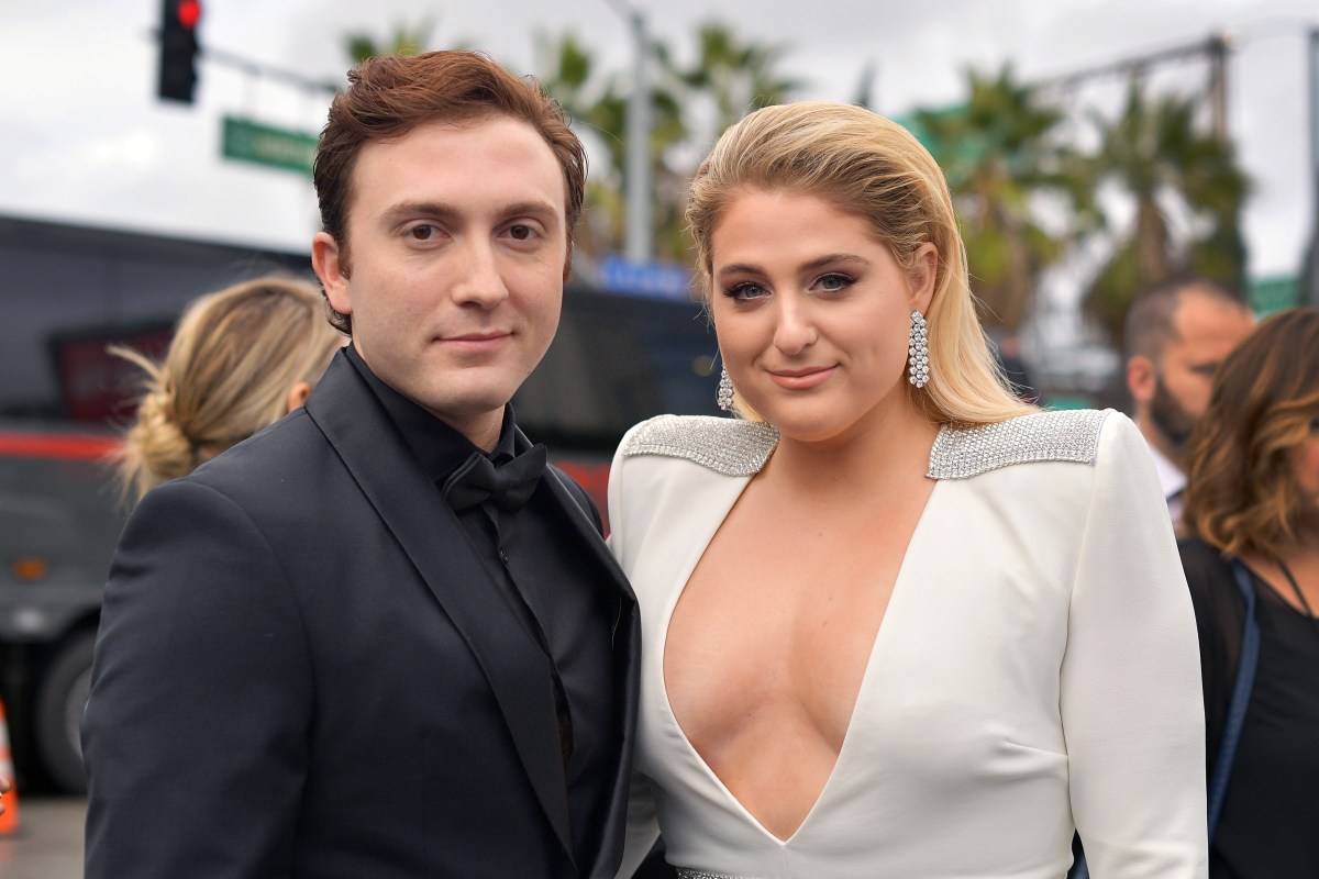 daryl sabara and meghan trainor on the red carpet for the Grammys