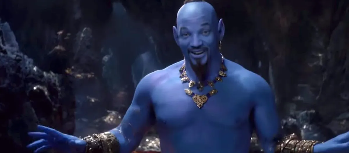 Will Smith as the Genie in live-action Aladdin.