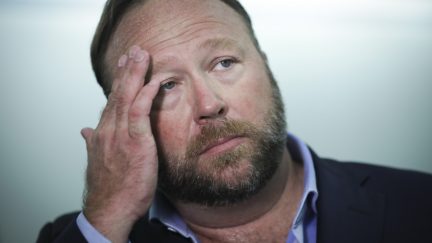 Alex Jones of Infowars looking bummed.