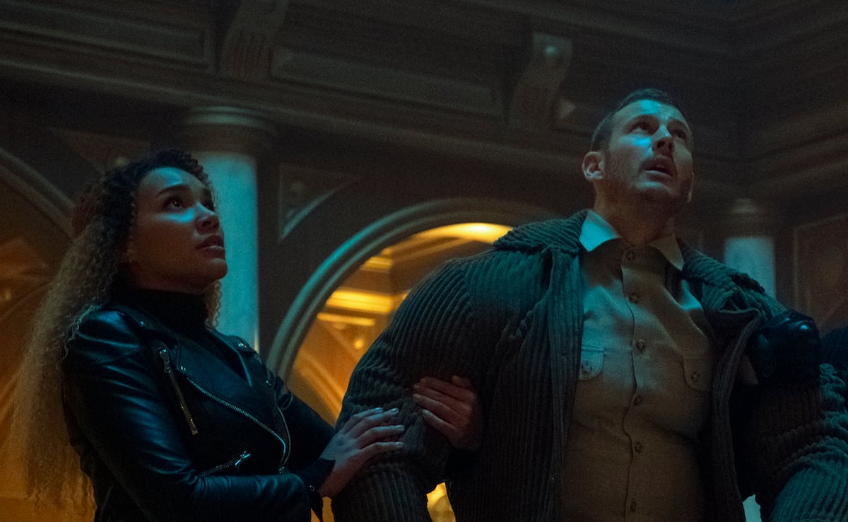 Emmy Raver-Lampman and Tom Hopper as Allison and Luther in Netflix's Umbrella Academy.