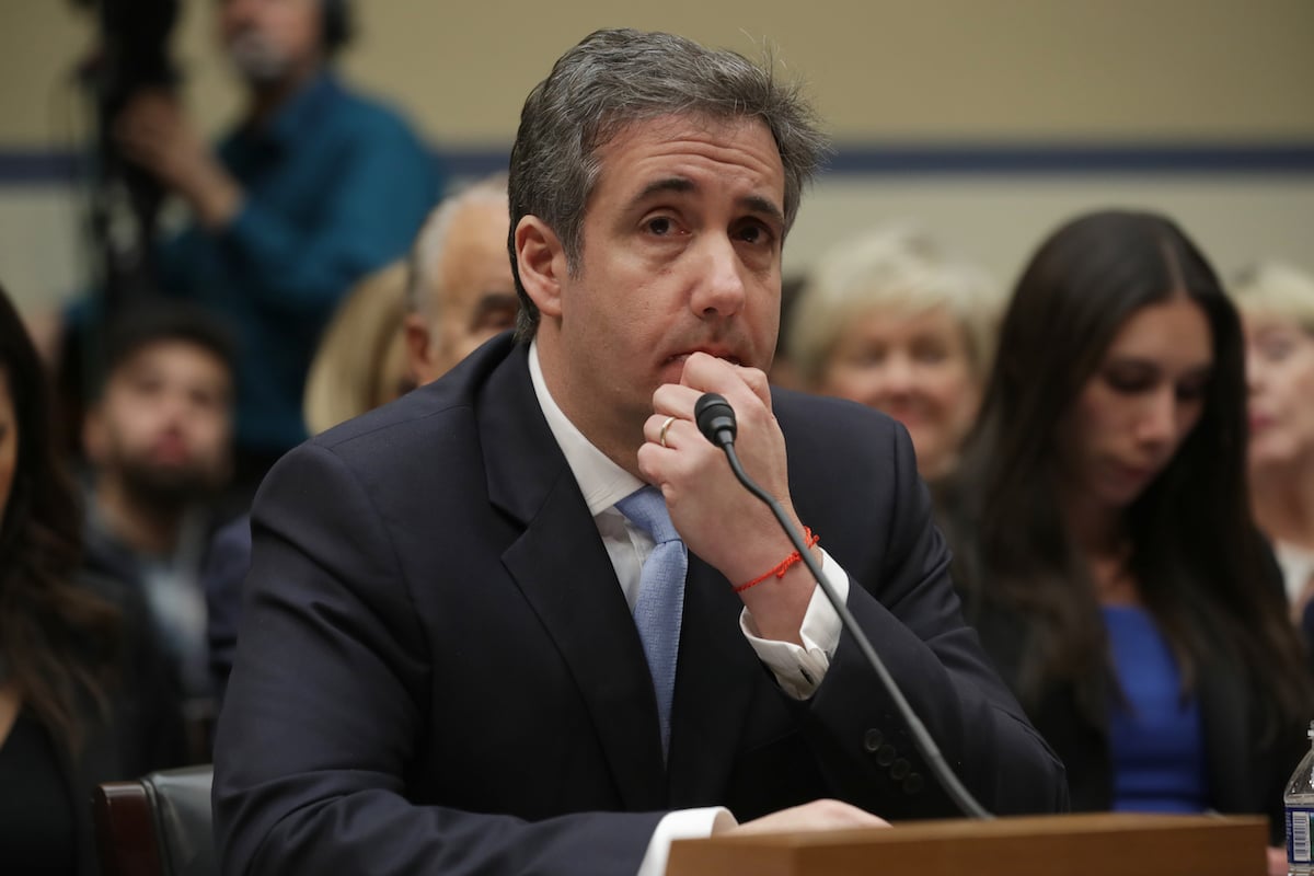 Michael Cohen looks sad while testifying about all his crimes.