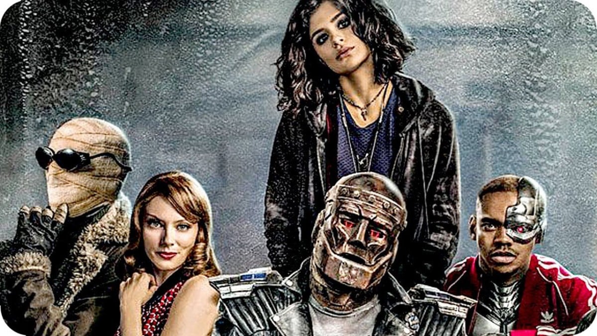 The Doom Patrol cast sits together in a promo image for the trailer.