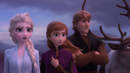 Anna, Elsa, Kristoph, and Sven in Frozen II