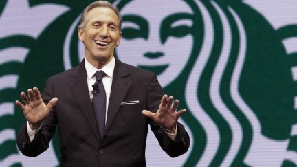 Starbucks Chairman and CEO Howard Schultz speaks at the Annual Meeting of Shareholders