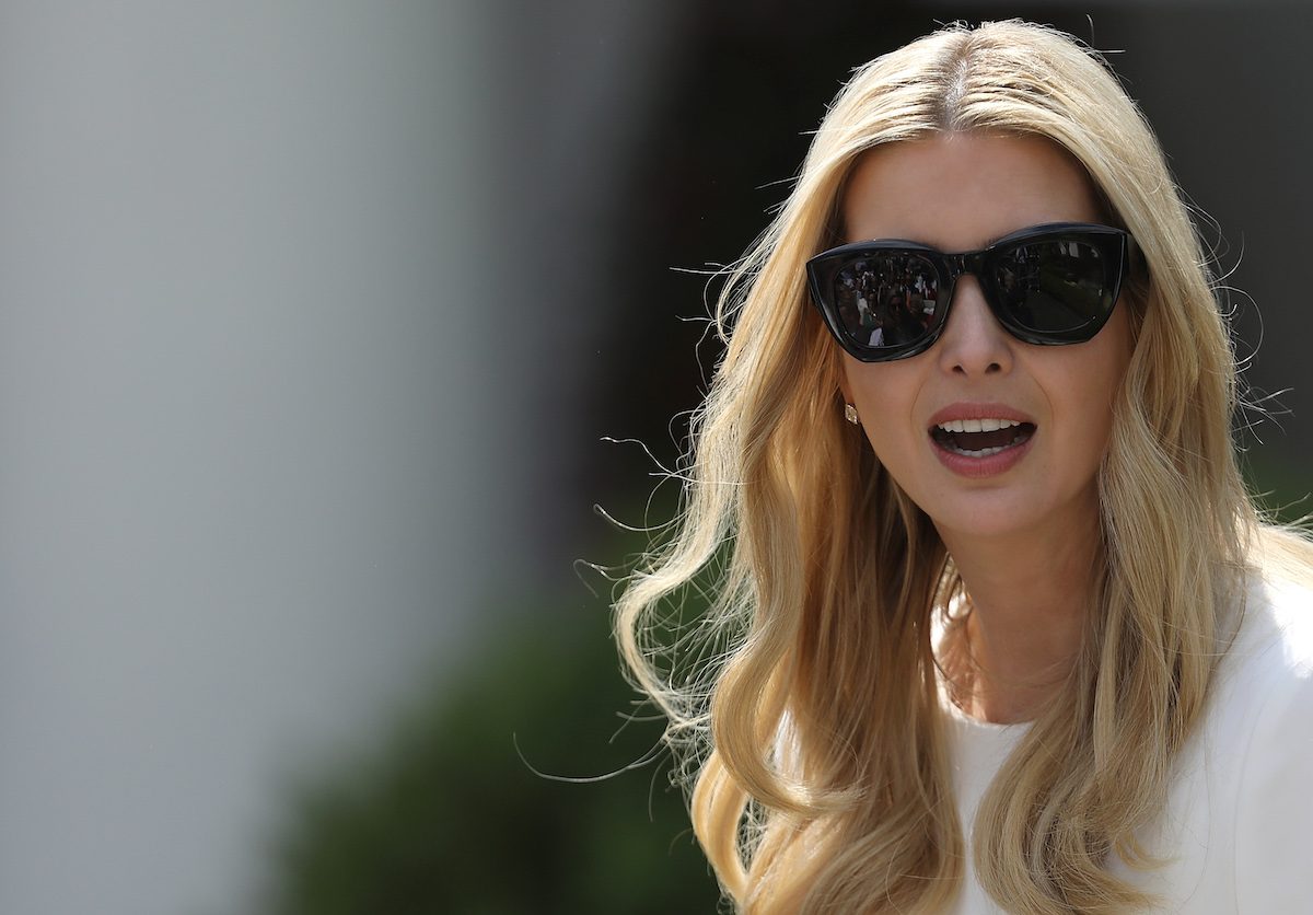 Ivanka Trump has to wear sunglasses because her lack of self-awareness is so glaring.