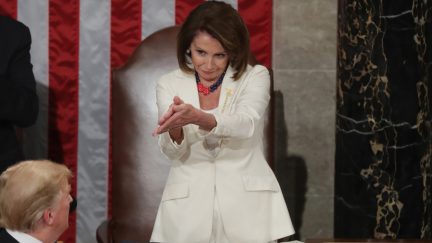 Nancy Pelosi sarcastically claps while President Trump Delivers State Of The Union Address To Joint Session Of Congress