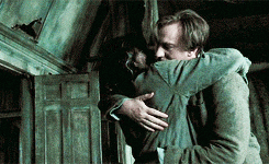Sirius Black and Remus Lupin hug