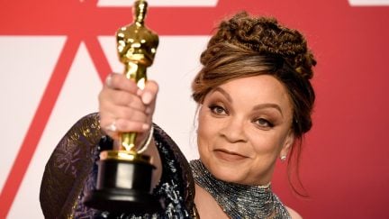 Ruth E. Carter, winner of Best Costume Design for 'Black Panther' poses in the press room during the 91st Annual Academy Awards at Hollywood and Highland.
