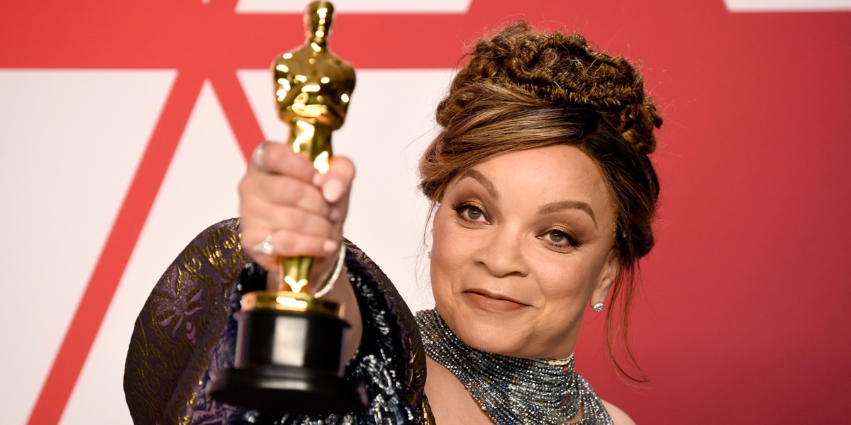 Ruth E. Carter, winner of Best Costume Design for 'Black Panther' poses in the press room during the 91st Annual Academy Awards at Hollywood and Highland.