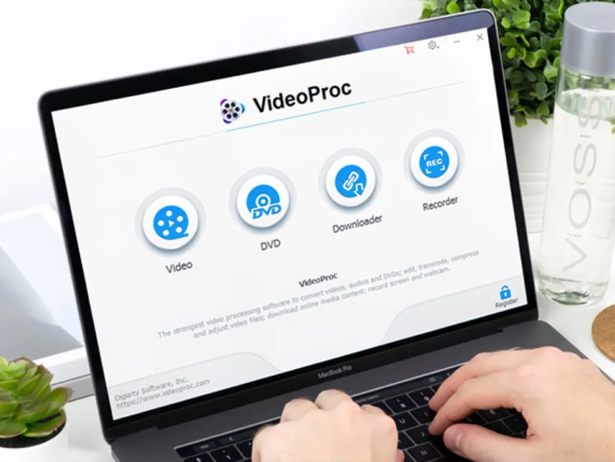 videoProc editing screen on a laptop