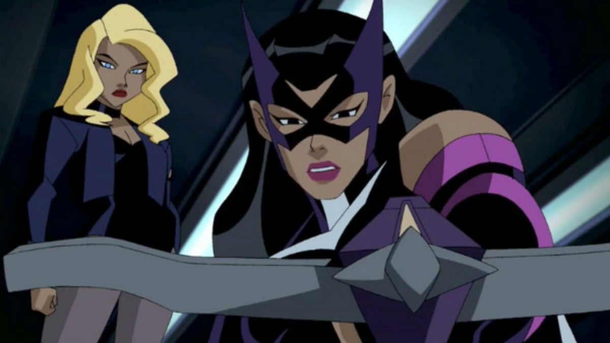 Dinah and Huntress frenemies in tights