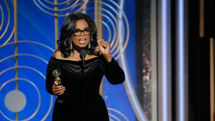 Oprah Winfrey accepts the 2018 Cecil B. DeMille Award and speaks onstage during the 75th Annual Golden Globe Awards.