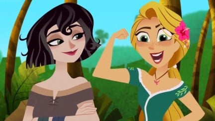 Cassandra and Rapunzel in Rapunzel's Tangled Adventure.