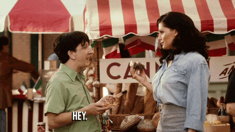 paul rust and trace lysette in drunk history's dog day afternoon.