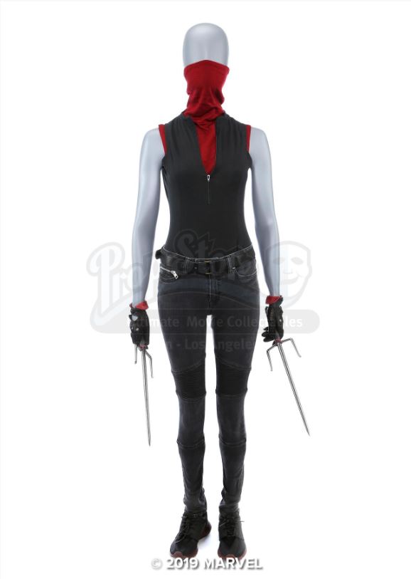 Elektra Natchios’ Battle Costume with Sai is cosplay ready for your daredevil needs.