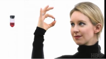 theranos founder and scammer elizabeth holmes in the hbo documentary 'the inventor: out for blood in silicon valley'.