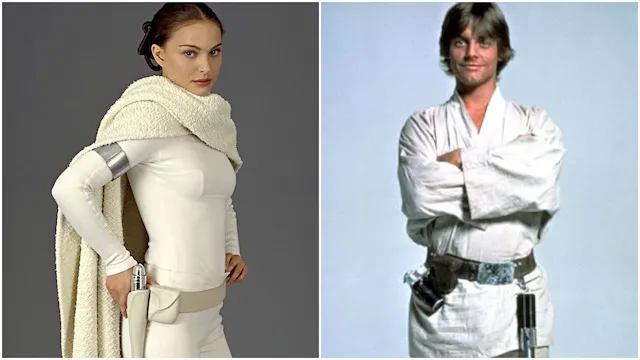 Padme Amidala and Luke Skywalker white costumes
