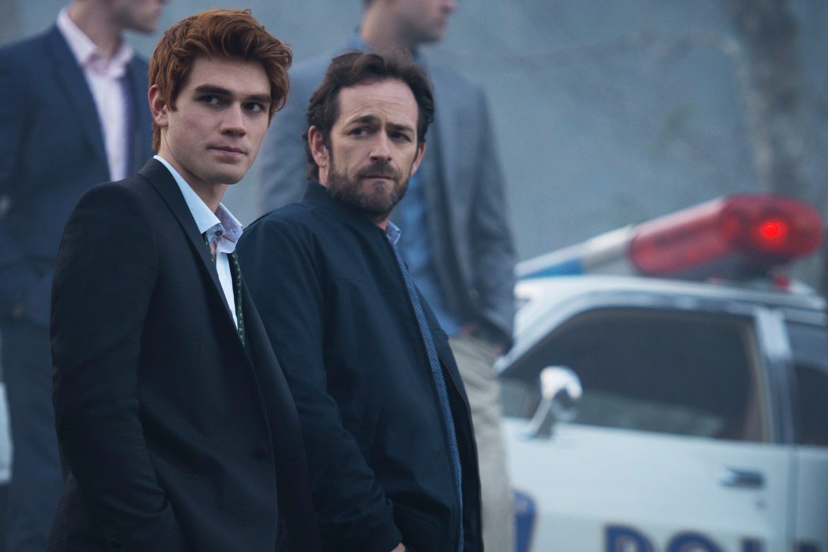 Luke Perry and KJ Apa in Riverdale