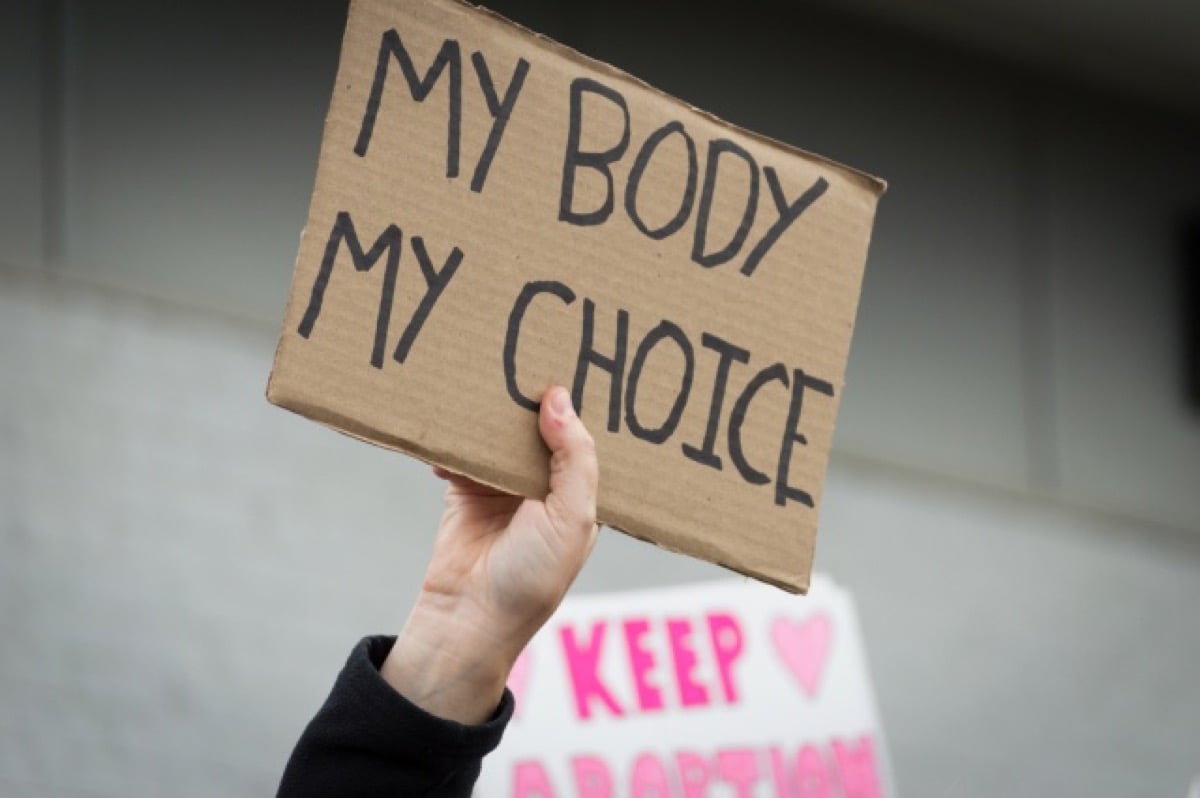 My body my choice protest sign.