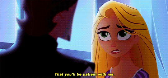Rapunzel asks for patience in Rapunzel's Tangled Adventure.