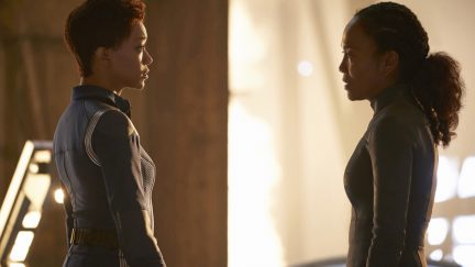 Sonequa Martin-Green as Burnham; Sonja Sohn as Burnham's mom