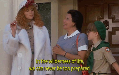 phyllis shares words of wisdom in troop beverly hills.
