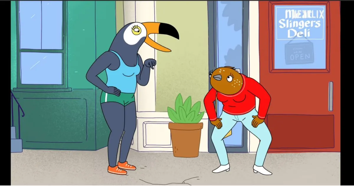Tiffany Haddish and Ali Wong voice Tuca and Birdie in the new netflix series.