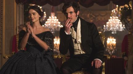 Victoria and Albert sitting together, watching something on PBS's Victoria.