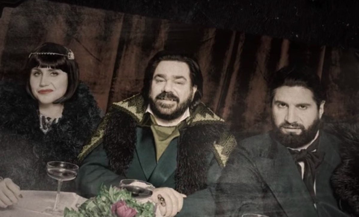 An old photograph of vampires from the What We Do in the Shadows tv show.
