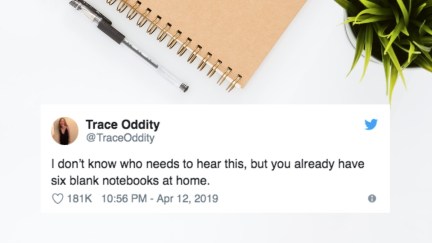 You have six blank notebooks at home
