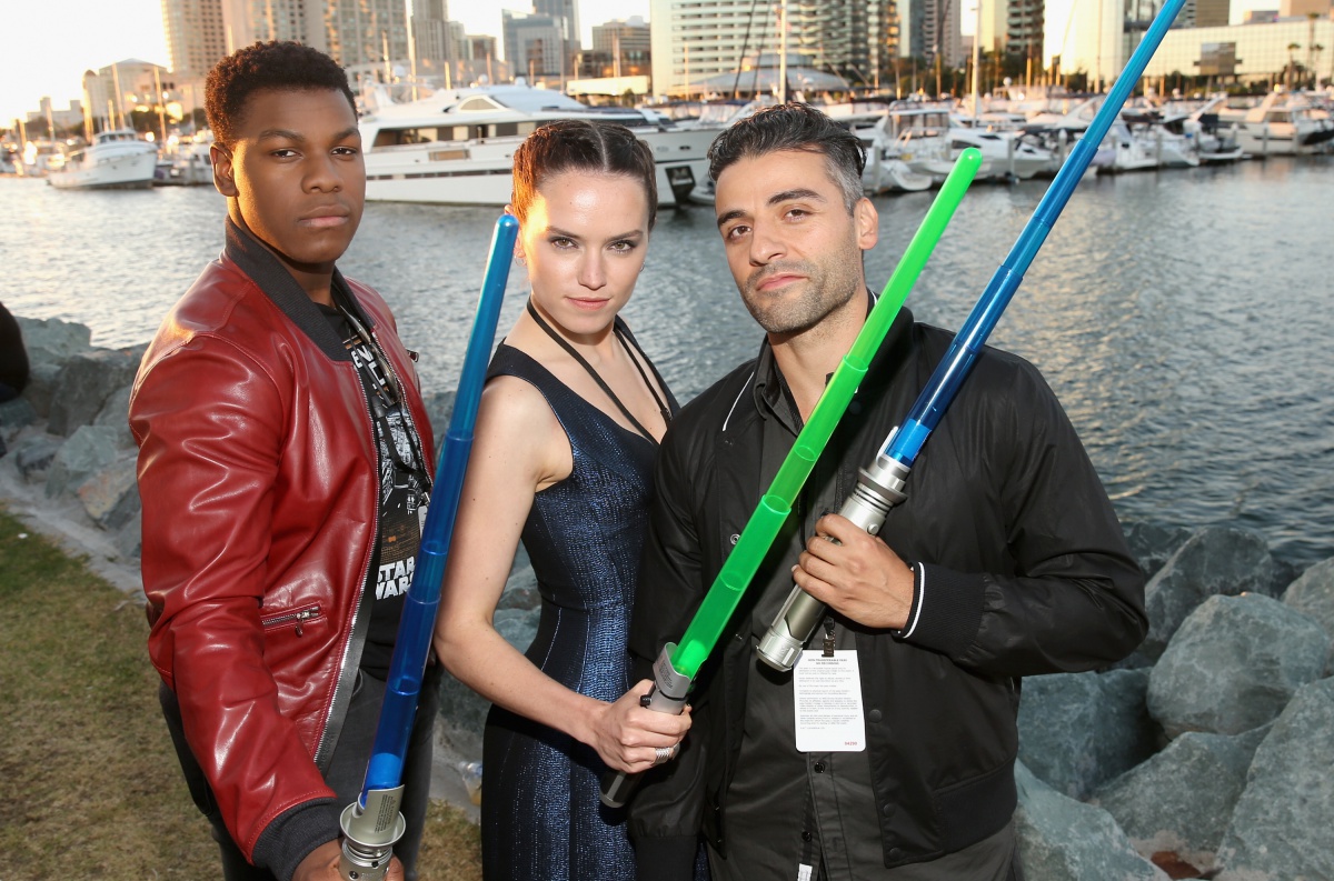 Actors John Boyega, Daisy Ridley, Oscar Isaac and more than 6000 fans enjoyed a surprise 'Star Wars' Fan Concert performed by the San Diego Symphony, featuring the classic 'Star Wars' music of composer John Williams, at the Embarcadero Marina Park South on July 10, 2015 in San Diego, California. (Photo by Jesse Grant/Getty Images for Disney)