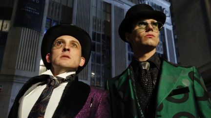 GOTHAM: L-R: Robin Lord Taylor and Cory Michael Smith in the 