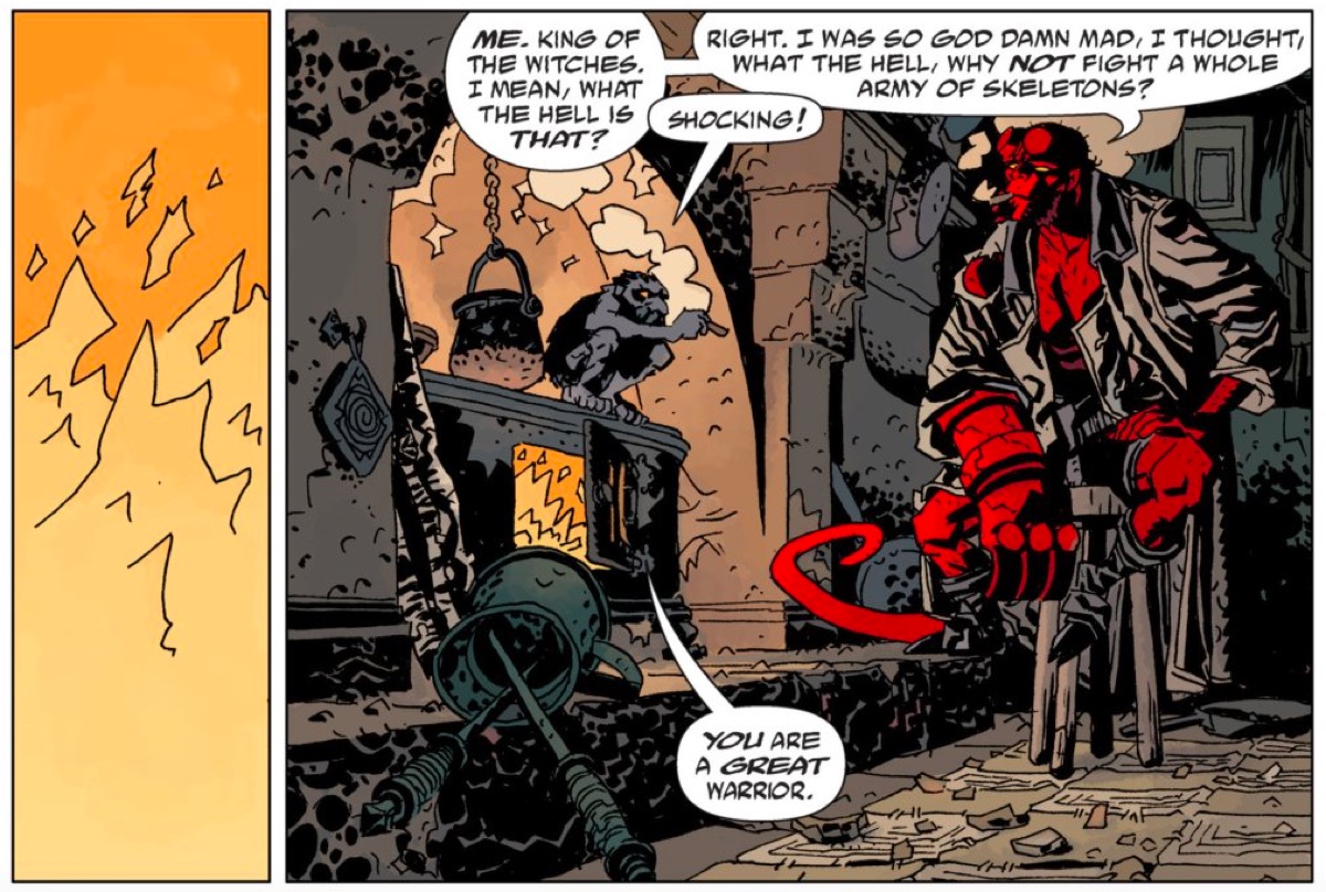 Hellboy comic panel.