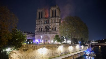 Notre Dame in Paris burning