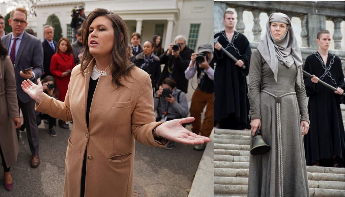 Sarah Huckabee Sanders and Septa Unella from game of thrones