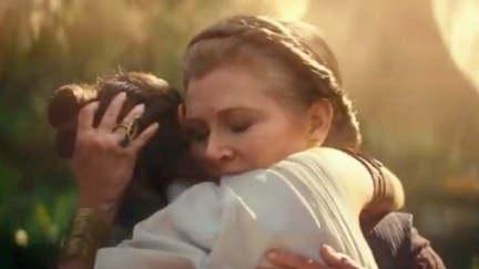 Leia Organa and Rey in Star Wars Episode IX: The Rise of Skywalker