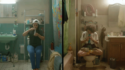 abbi and ilana light up on broad city.