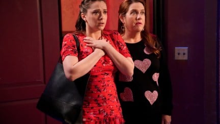 Rachel Bloom and Donna Lynne Champlin in the series finale of Crazy Ex Girlfriend.