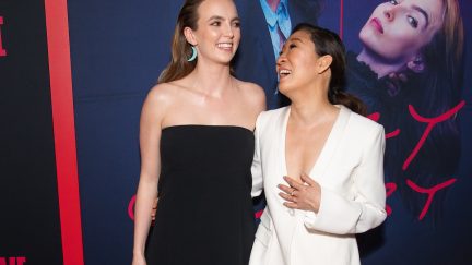 Jodie Comer and Sandra Oh attend the premiere of BBC America and AMC's 'Killing Eve'