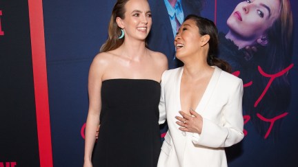 Jodie Comer and Sandra Oh attend the premiere of BBC America and AMC's 'Killing Eve'