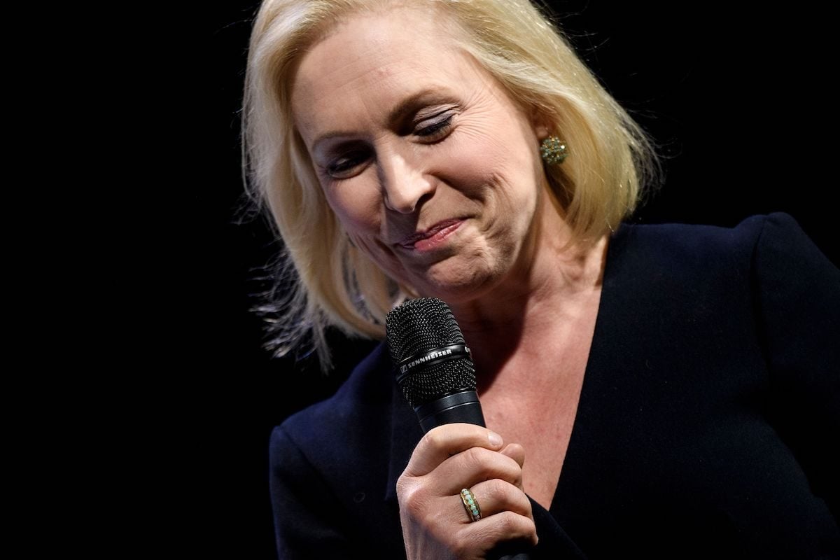 Kirsten E. Gillibrand (D-NY), a 2020 US Presidential hopeful, speaks during the "We The People" Summit at the Warner Theatre