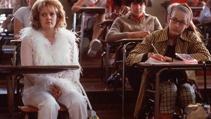 drew barrymore and leelee sobieski star in Never Been Kissed.