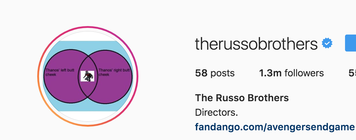The Russo Brothers made their Instagram icon a tribute to one wild Thanos theory.