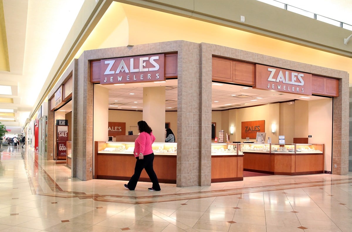 A shopper walks by a Zales Jewelers store at the Serramonte Mall on February 19, 2014 in Daly City, California.