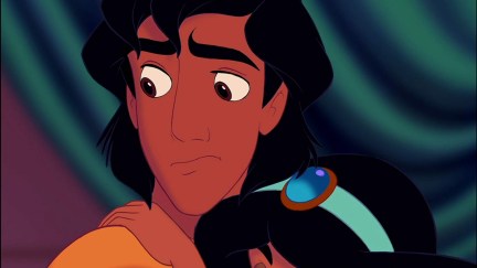 Aladdin watching the clip going huh choices