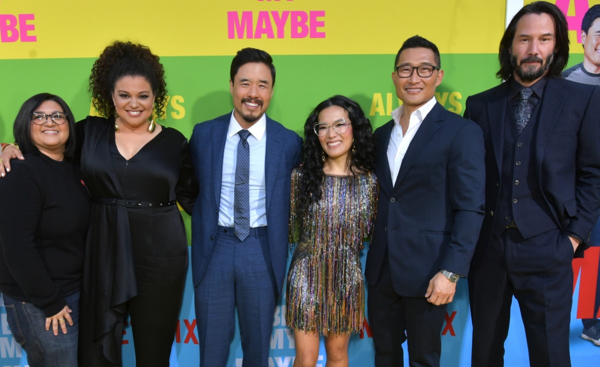 Nahnatchka Khan, Michelle Buteau, Randall Park, Ali Wong, Daniel Dae Kim and Keanu Reeves attend the world premiere of Netflix's 'Always Be My Maybe' at Regency Village Theatre on May 22, 2019 in Westwood, California. (Photo by Emma McIntyre/Getty Images for Netflix)