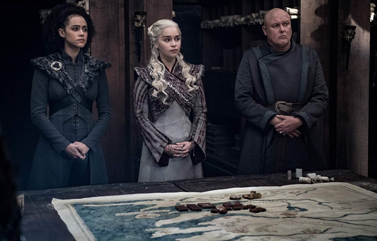 Conleth Hill, Nathalie Emmanuel, and Emilia Clarke in Game of Thrones (2011)