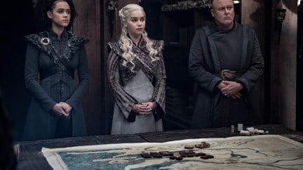 Conleth Hill, Nathalie Emmanuel, and Emilia Clarke in Game of Thrones (2011)