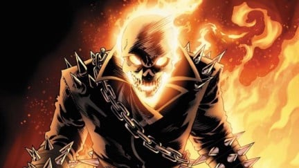 Ghost Rider in his demonic form about to vote in the 2020 election